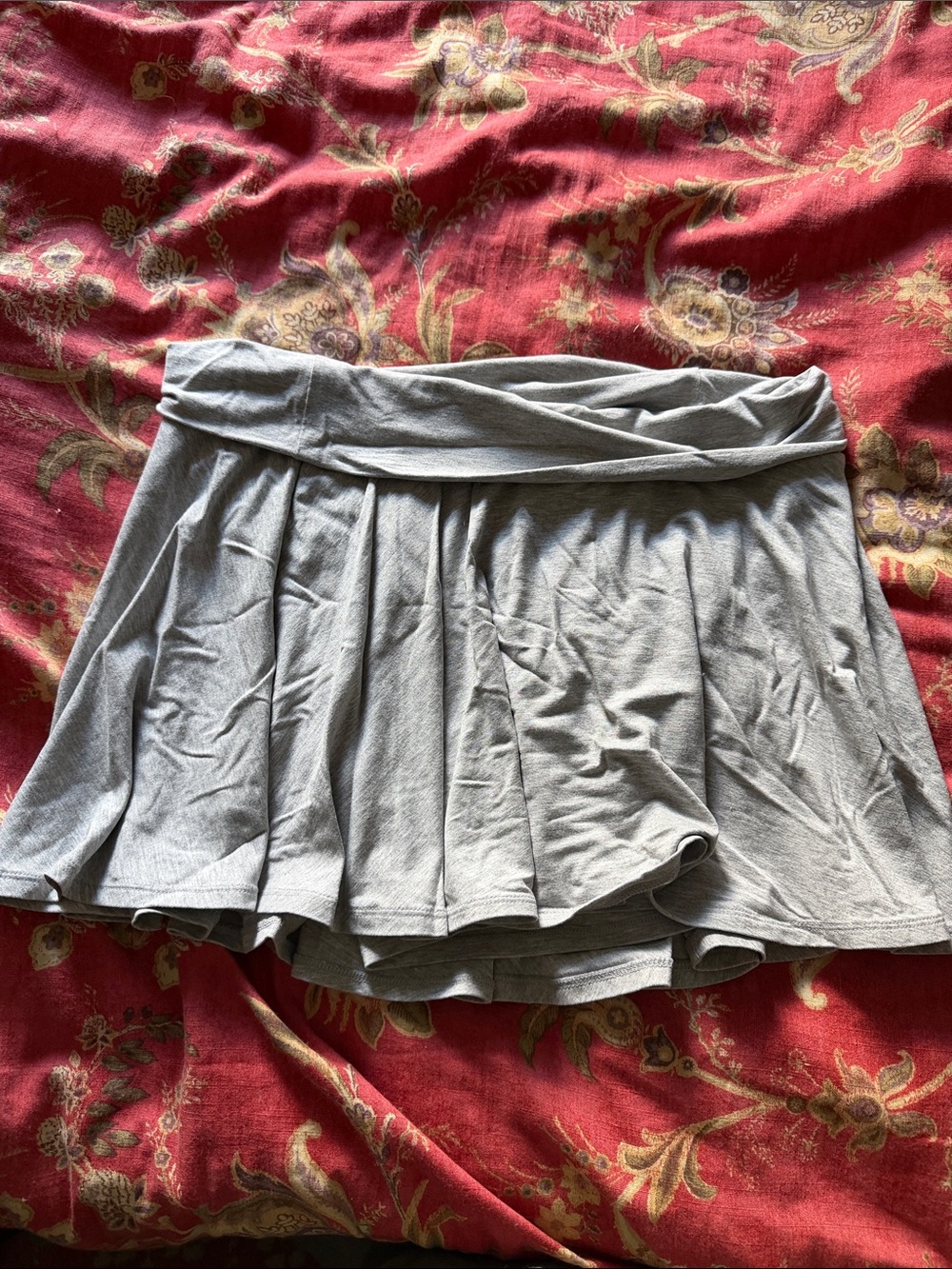 Women’s Gray Fold-Over Waist Skort